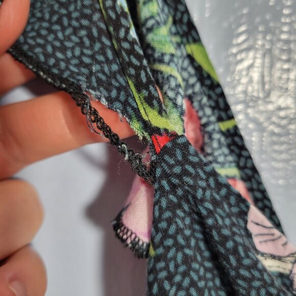 Adam Levine Medium Dark Green Bright Floral Flowy Lightweight Summer Romper - Picture 8 of 11